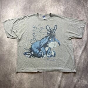 Disney Eeyore Florida Graphic T-Shirt Mens XXL Gray Winnie The Pooh Short Sleeve